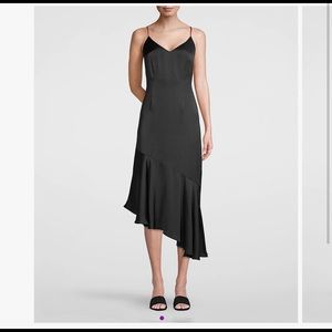 Black sleeveless midi dress